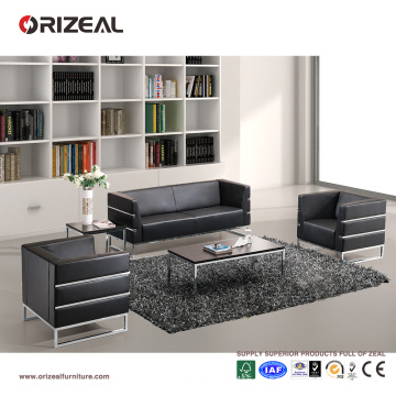 Orizeal Liegende schwarze Leder Büro Couch zum Verkauf (OZ-OSF007)